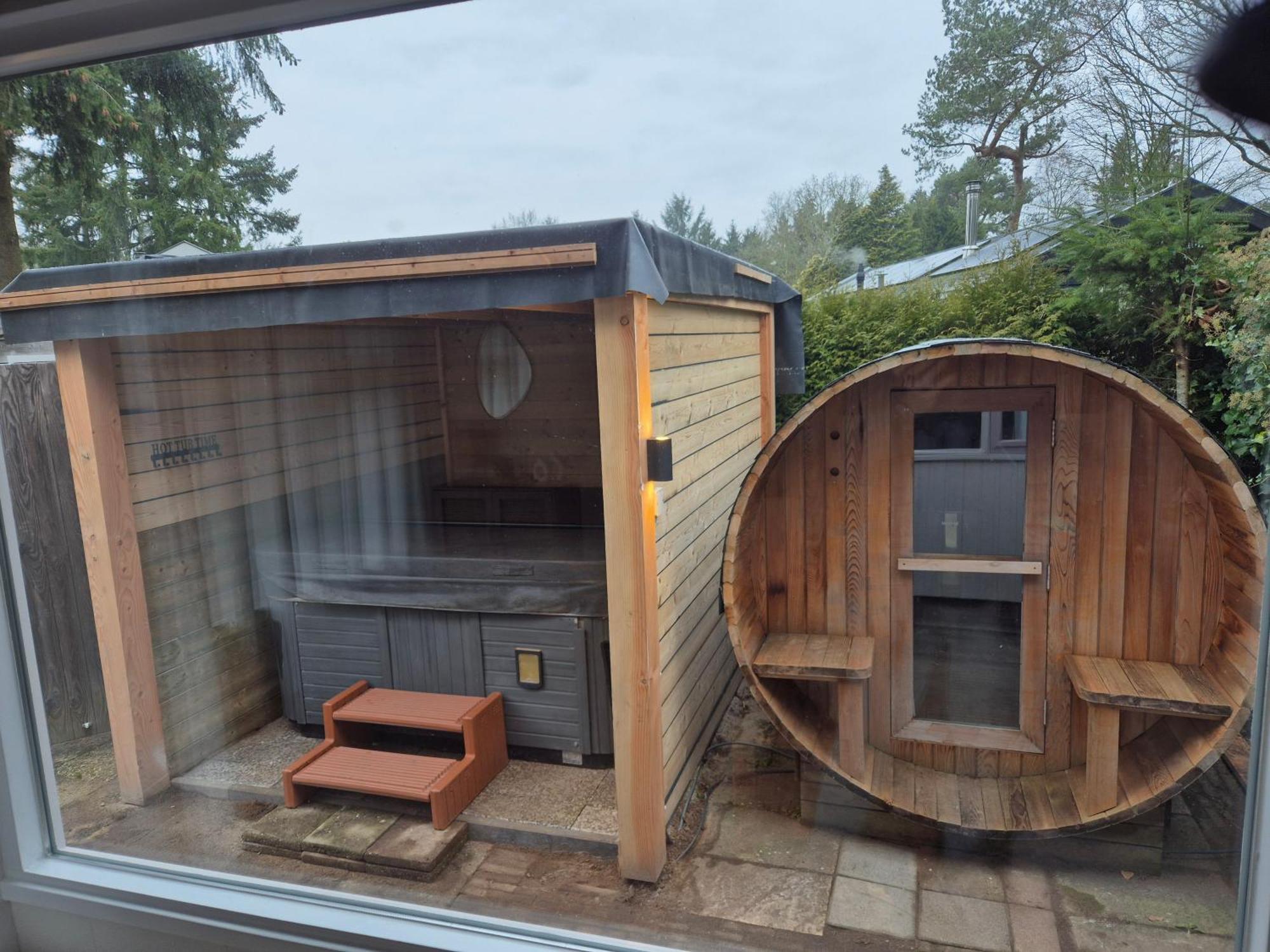 Luxe Boshuisje Met Prive Wellness & Jacuzzi Op De Veluwe Ermelo Exterior photo